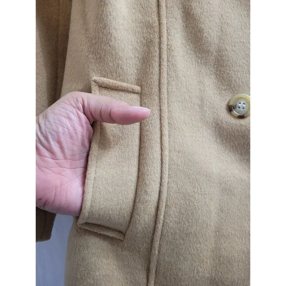 Lauren Ralph Lauren Wool Blend Double Breasted Peacoat Camel Women’s 12 - Picture 10 of 13